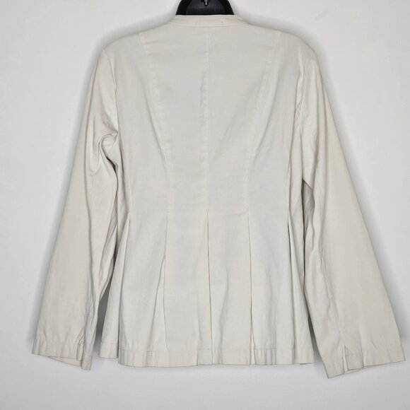 Eileen Fisher Blazer Womens Small Ivory Career Minimalist Lightweight - Picture 7 of 12